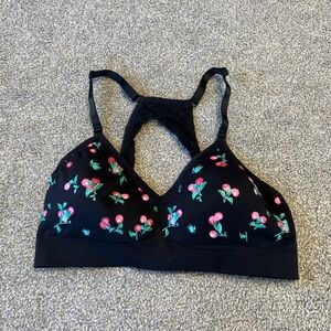 Torrid bra womens 1x black red cherry racerback‎ sports bra stretch curve plus